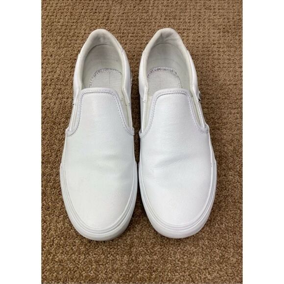 Vans Shoes - Vans Classic Slip On white leather sneakers